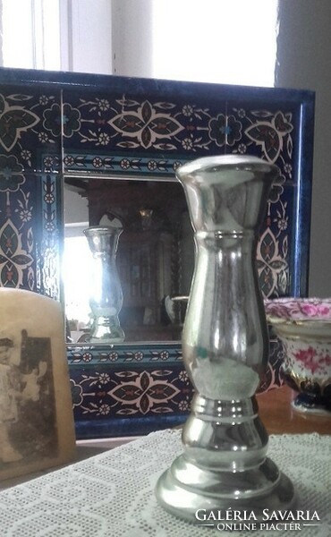 Antique bieder frosted glass candle holder 22 cm - art&decoration