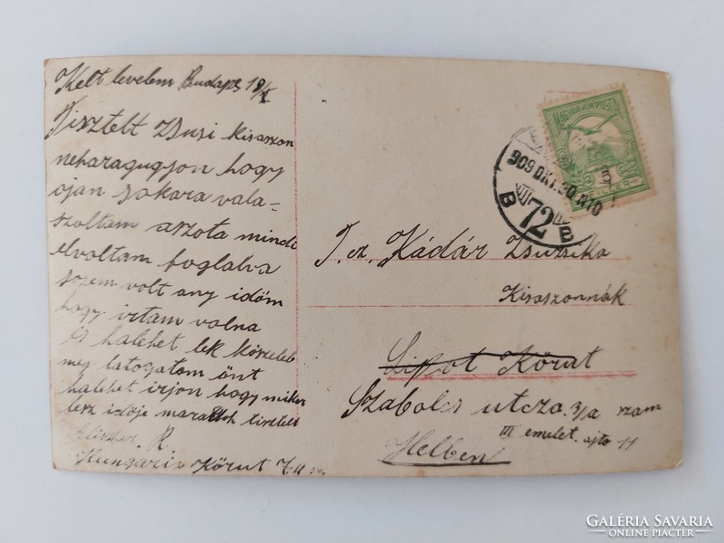 Régi képeslap 1909 fotó levelezőlap szerelmespár