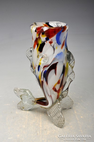 Murano fish-shaped glass vase. 15.5 cm