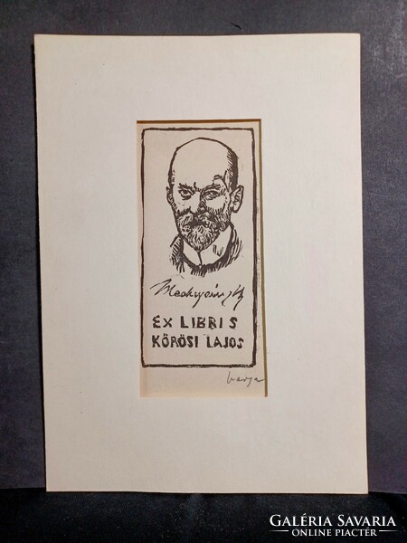Portrait of Mednyánszky - ex libris Lajos Kőrösi - Lajos Nándor Varga (full size: 21x15 cm)
