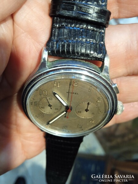 Nirvel chronograf pilota óra, 1938-ból, működő ritkaság.