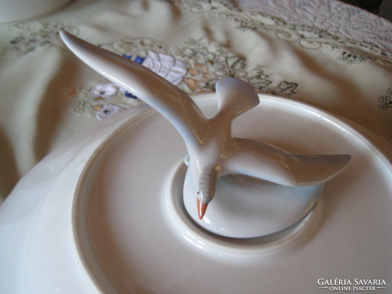 Drasche seagull, hand painted, 15 cm, marked