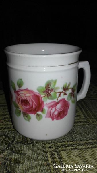 Antique pink porcelain cocoa mug - art&decoration