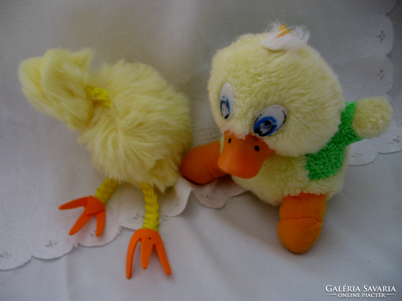Retro plush chicks and ducks together