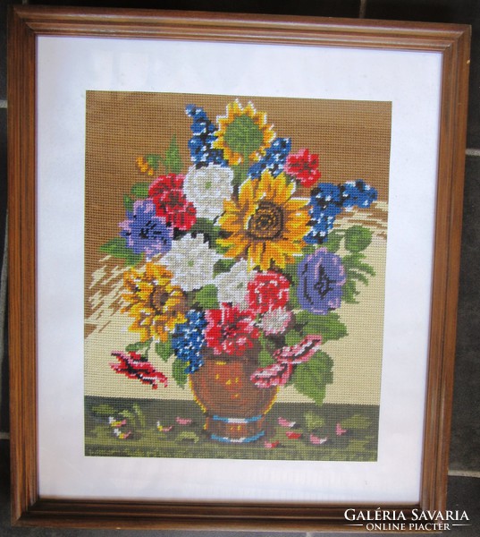 Table still life, tapestry. 49 X 43, 45 x 38.5 cm / Handwork /