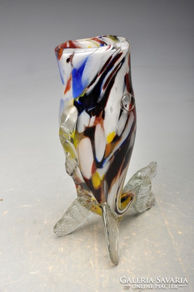 Murano fish-shaped glass vase. 15.5 cm