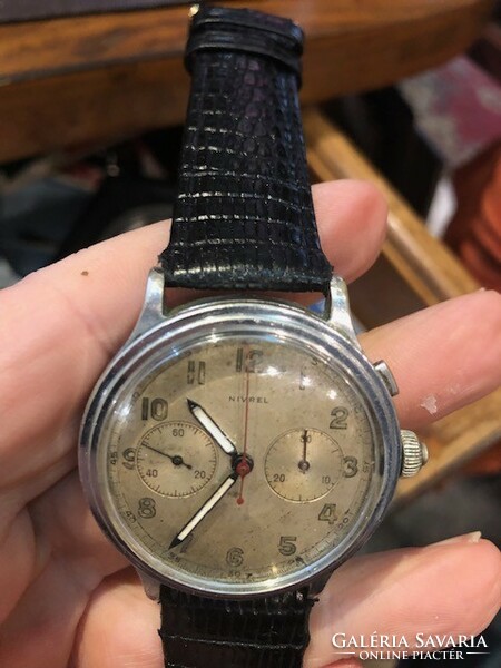 Nirvel chronograf pilota óra, 1938-ból, működő ritkaság.