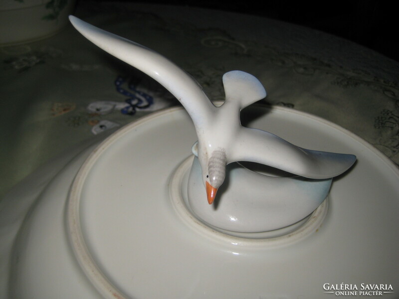 Drasche seagull, hand painted, 15 cm, marked