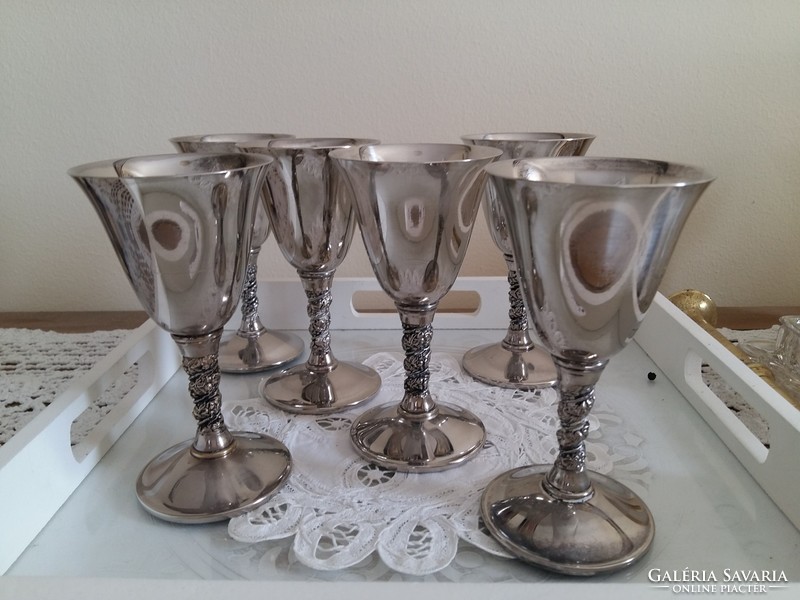 Silver-plated goblets with gift glass inserts