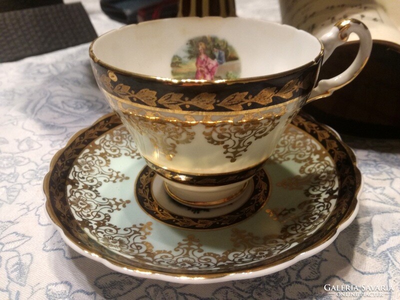 English bone china "princess" with 12 carat painting, old large teacup + base