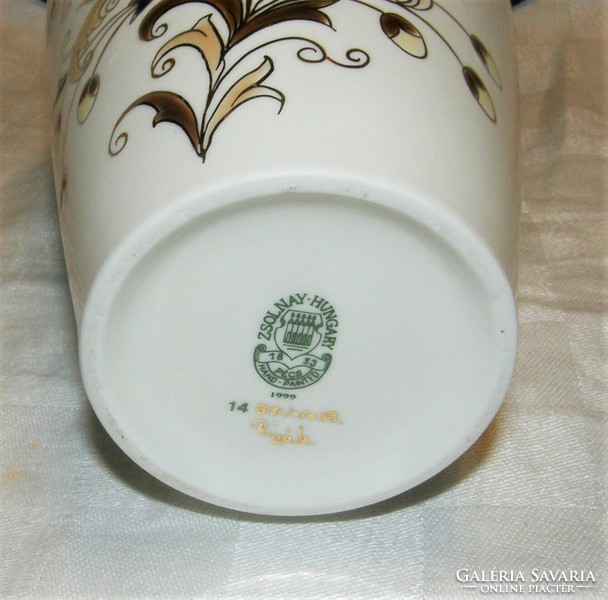 Zsolnay cornflower mint vase - 27 cm