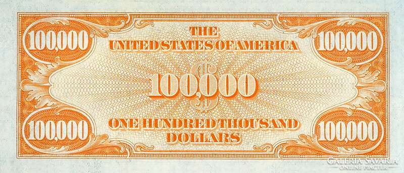 REPLIKA: $ 100.000 1934-ES GOLD CERTIFICATE SOROZAT - GOLD CERTIFICATE SERIES OF 1934