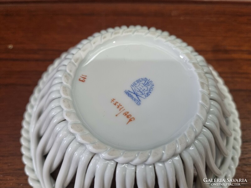 Herendi porcelán dísztál tál tányér kosár - 51158
