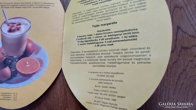 3 db receptkönyv , receptfüzet, Sütemények, Szendvicsek, Tojás ételek , 1986