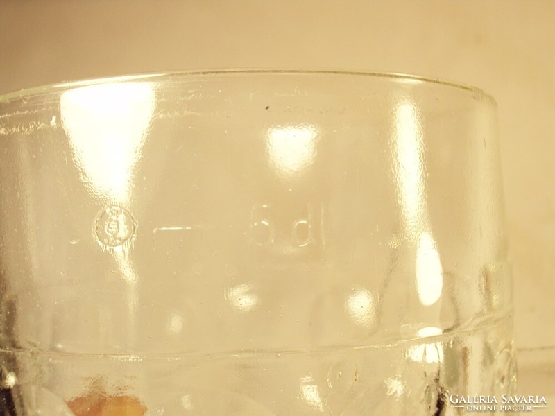 Retro régi jelzett kocsmai üveg sörös sör korsó Kádár címeres jelzés - Salgótarjáni üveggyár - 0,5 l