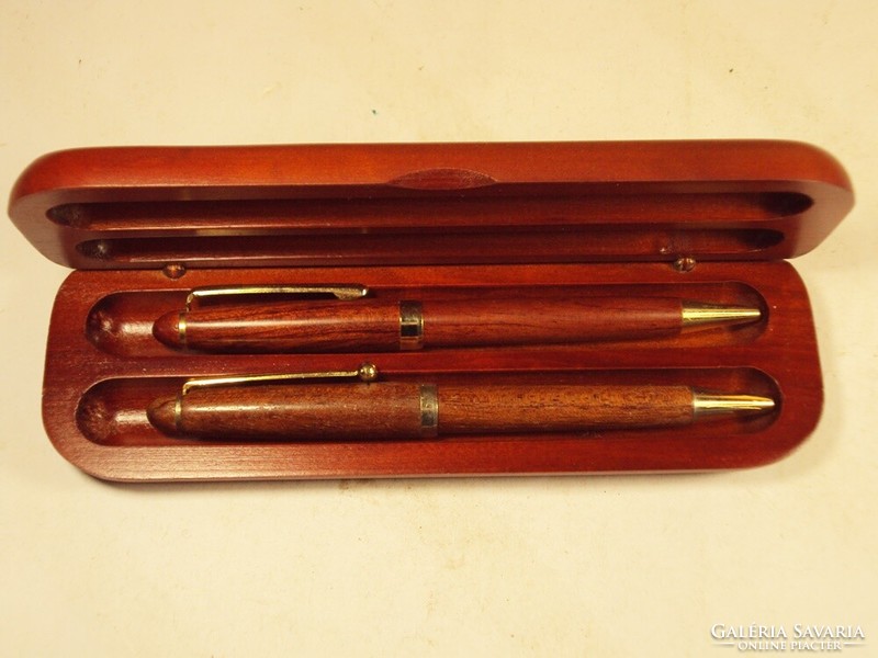 Retro wooden pen ballpoint pen 2 pcs, in a case