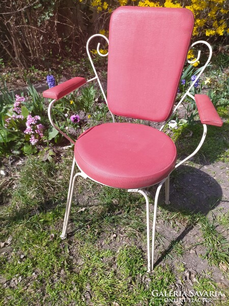 Old iron frame garden chair