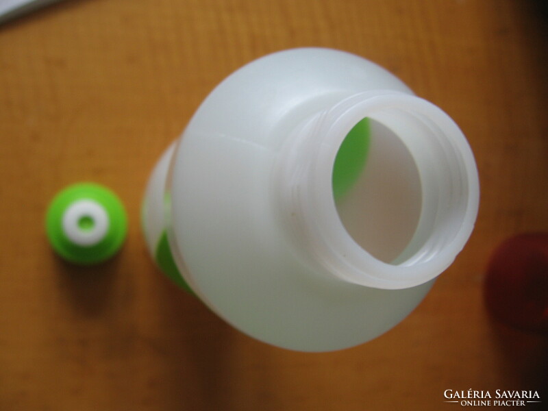 Plastic water bottle green and white