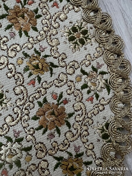 Nice tapestry effect silk brocade small tablecloth 22cm diameter