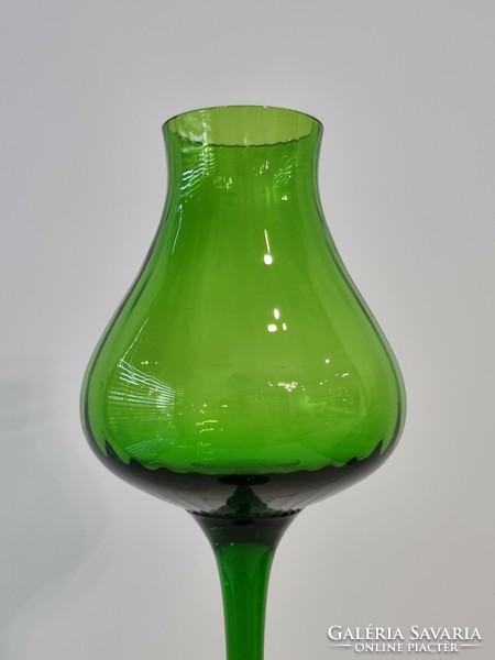 Elegáns vintage Empoli stílusú művészi  üveg kehely/díszüveg-33 cm