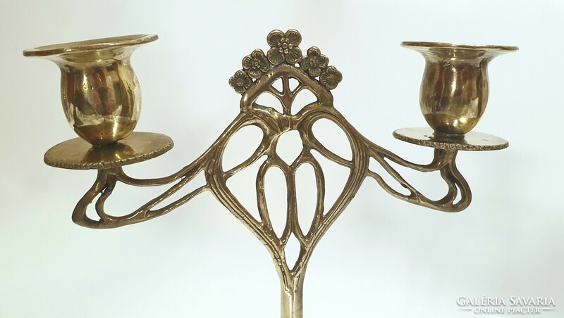 Art Nouveau wmf style, two-armed candle holder