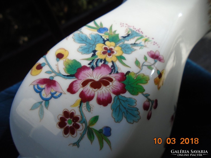 1960 Coalport Ming Rose mintás finom porcelán hatszögletes váza