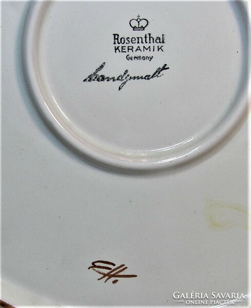 Rosenthal keramik falitál - Falidísz kézifestés szignált - 30 cm