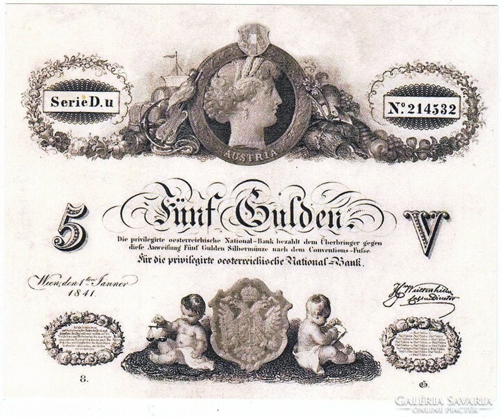 Ausztria 5 Osztrák-Magyar gulden1841 REPLIKA  UNC
