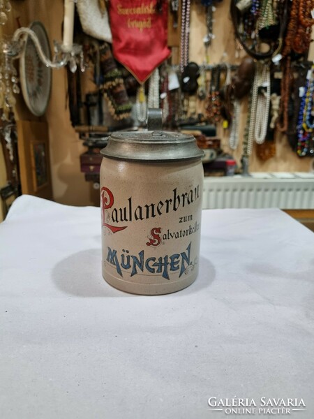 Old pewter cup with lid