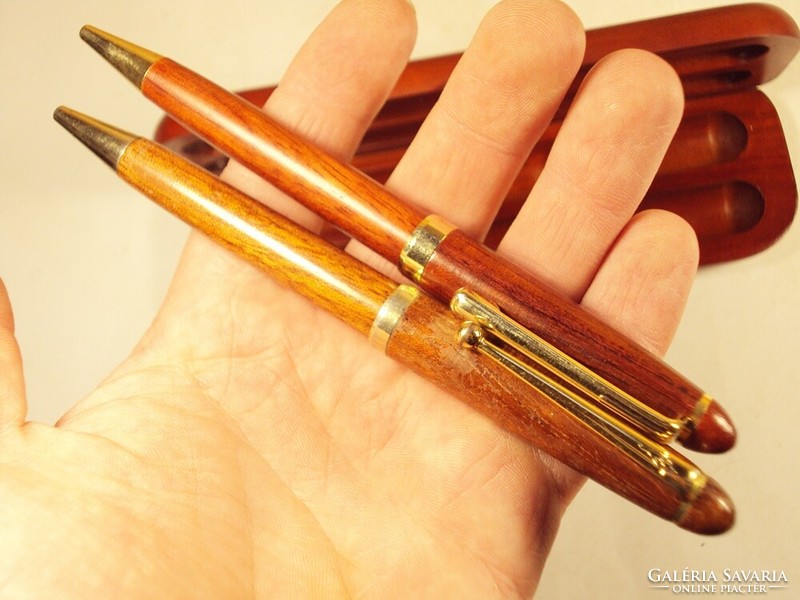 Retro wooden pen ballpoint pen 2 pcs, in a case