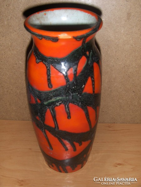 Retro craftsman dripping ceramic vase 25 cm (8 / d)