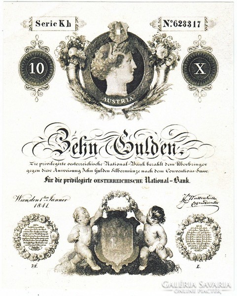 Ausztria 10 Osztrák-Magyar gulden1841 REPLIKA  UNC