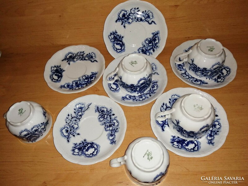 Blue flower pattern porcelain coffee tea cup set for 5 people (10/k)