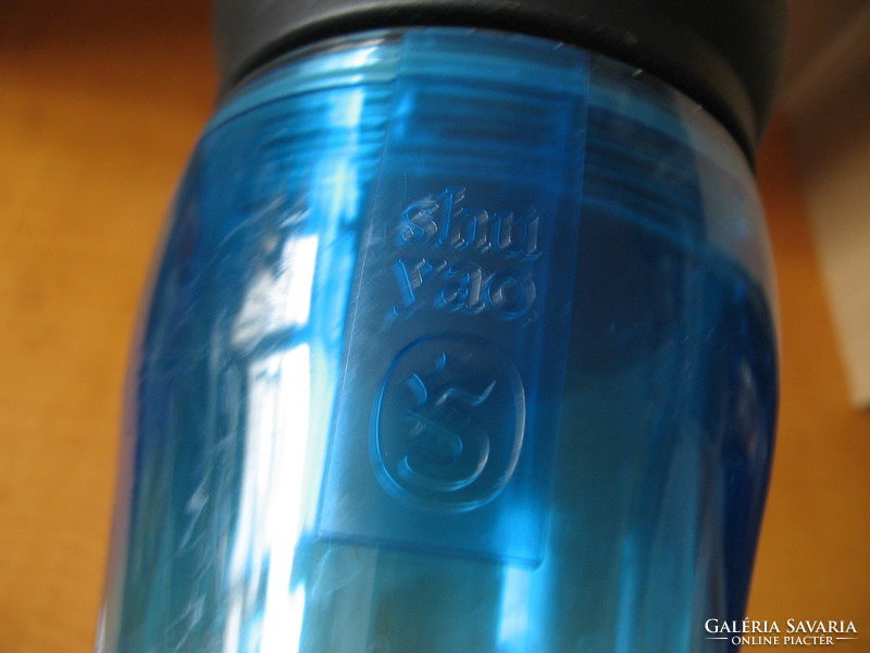 Shuyao kék műanyag dupla falú thermo kulacs, mobil teás kanna