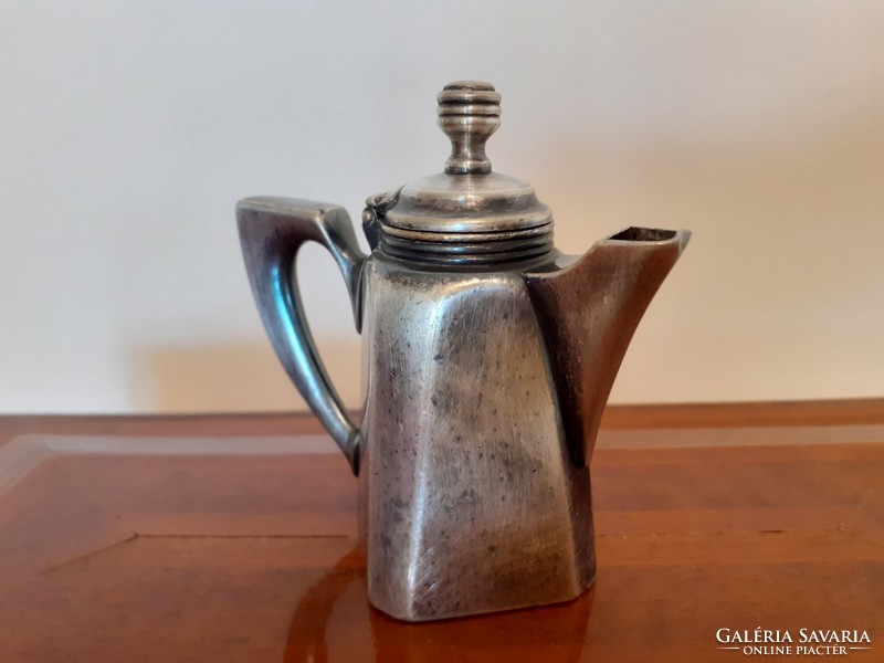 Old antique berger cafe milk spout mini jug alpaca relic 1905 - 1915