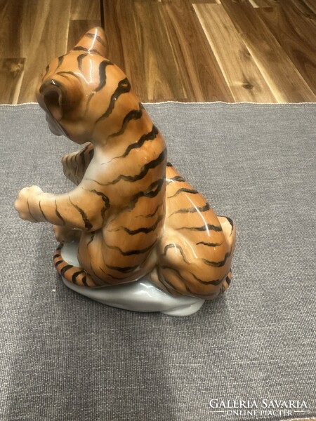 Pair of Herend porcelain tiger cubs