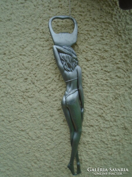 Old female nude 20 cm art nouveau solid copper bottle opener, with wear from use Los Angele