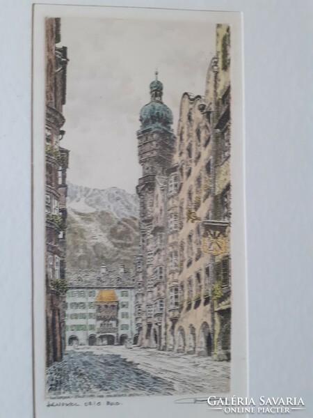 Lithograph series Vienna Salzburg Innsbruck