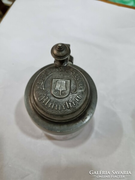 Old pewter cup with lid