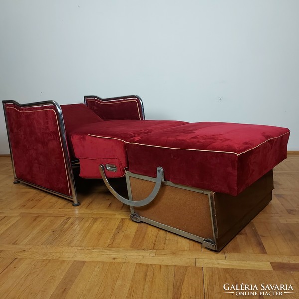 József Peresztegi tubular frame armchair bed retro armchair