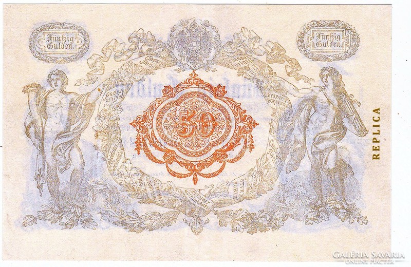 Ausztria 50 Osztrák-Magyar gulden 1866 REPLIKA  UNC