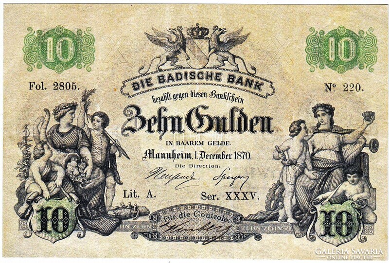 German states 10 gulden / German forint / 1870 replica