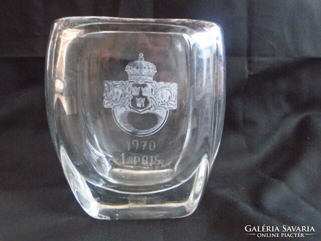 Kosta & boda signed special glass exclusive vase very heavy 1532 grams engraved flawless