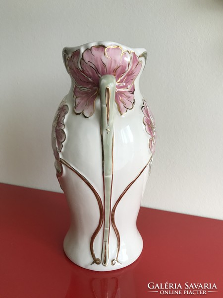 Zsolnay art nouveau vase with poppies