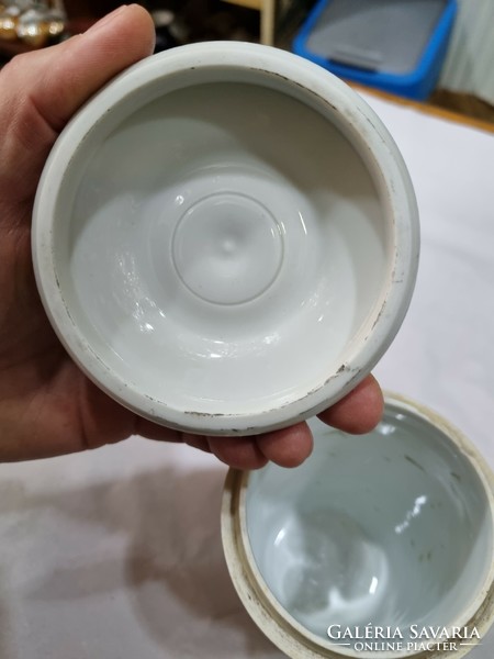 Régi porcelán gyógyszeres tároló edény