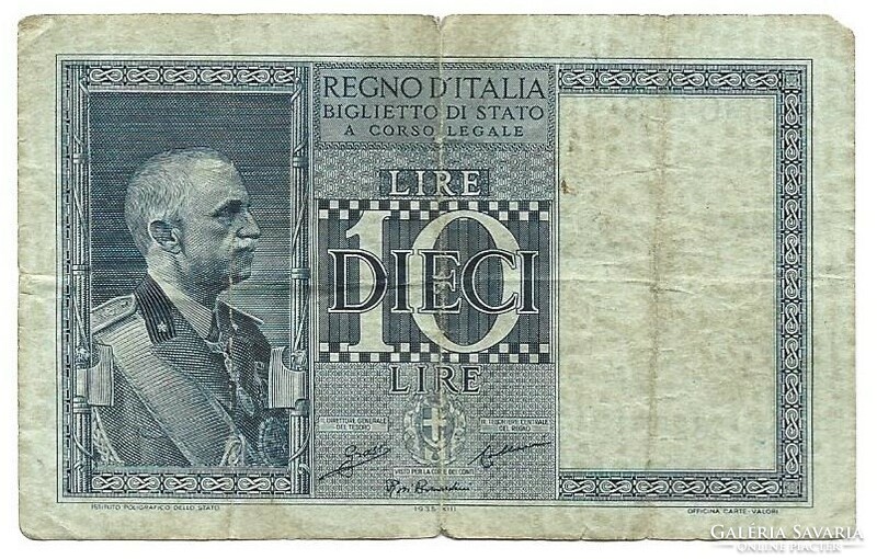 10 líra lire 1935 Olaszország 1.