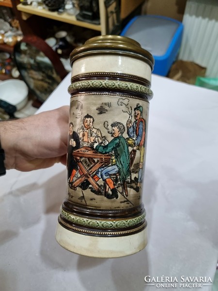 Old copper cup with lid