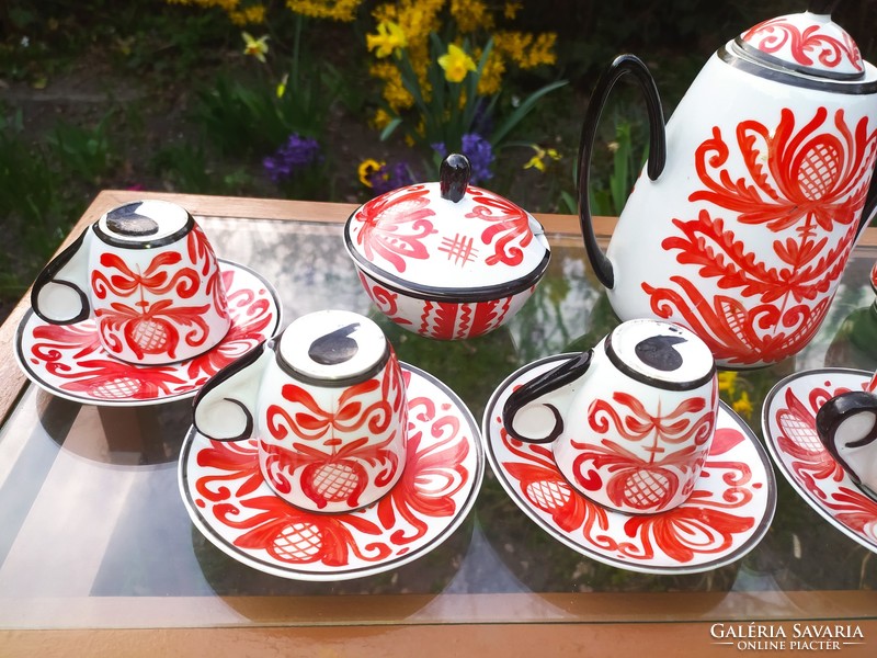 Korondi painted coffee set