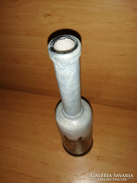 Régi lovas jelenettel (festett) díszített üveg palack 31 cm (18/d)