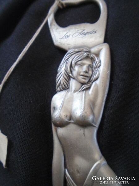 Old female nude 20 cm art nouveau solid copper bottle opener, with wear from use Los Angele